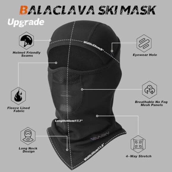 Thermal Fleece Balaclava Ski Mask Windproof Full Coverage Unisex Winter Face main image 5